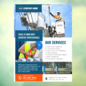 Elektrische aannemersdiensten op maat raamsticker (Vel 3)