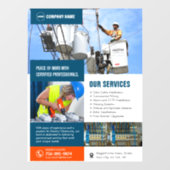 Elektrische aannemersdiensten op maat raamsticker (Vel)