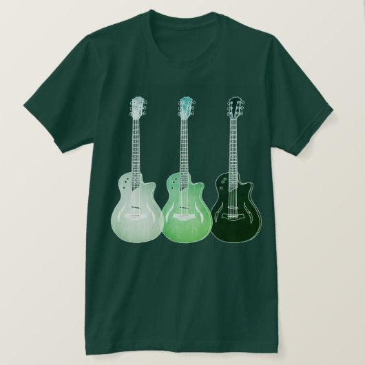 Elektrische akoestische gitaar Psychedelic Pop Art T-shirt (Design voorkant)