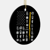 Elektrische Amerikaanse vlaginstrumenten voor elek Keramisch Ornament (Rechts)