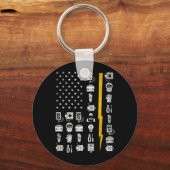 Elektrische Amerikaanse vlaginstrumenten voor elek Sleutelhanger (Voorkant)