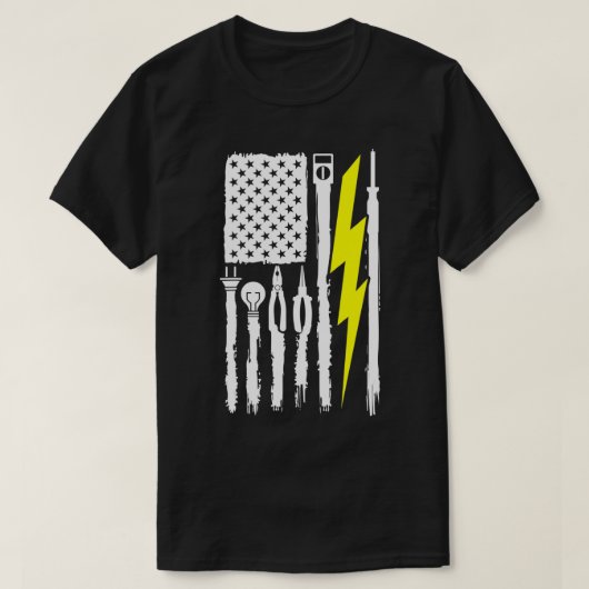 Elektrische Amerikaanse vlaginstrumenten voor elek T-shirt (Design voorkant)