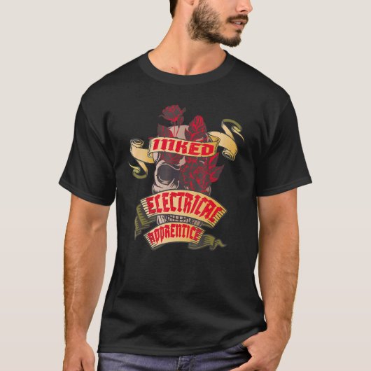 Elektrische Apprentice Inked Skull & Red Roses Tat T-shirt (Voorkant)