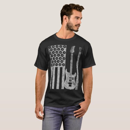 elektrische auto Amerikaanse vlag T-shirt (Voorkant volledig)