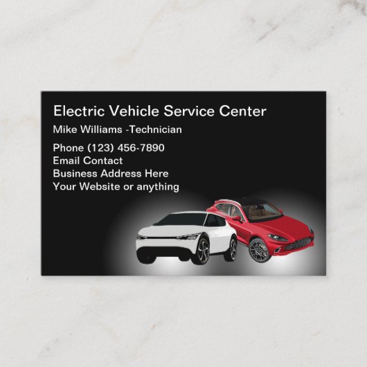Elektrische Auto Automobieldienst Visitekaartje (Voorkant)