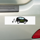 Elektrische auto en stekker bumpersticker (Op auto)