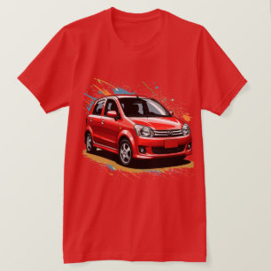 Elektrische auto met levendige kleuraccenten t-shirt