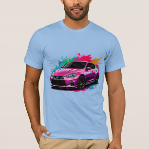 Elektrische auto met levendige kleuraccenten t-shirt