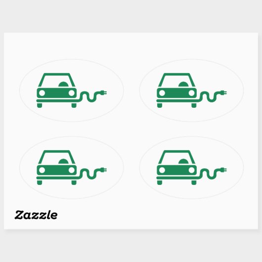 Elektrische auto ovale sticker (Vel)