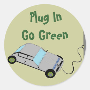 Elektrische auto ronde sticker