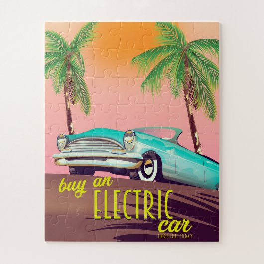 Elektrische Auto Vintage Commercial Legpuzzel (Verticaal)
