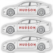 Elektrische auto/voertuig lijn tekening custom des sticker (Voorkant)