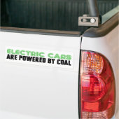Elektrische auto's aangedreven door steenkool tege bumpersticker (Op Truck)