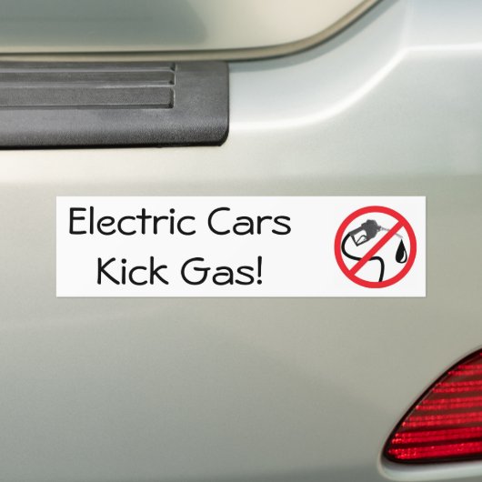 Elektrische auto's bumpersticker (Op auto)