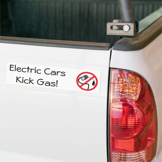 Elektrische auto's bumpersticker (Op Truck)