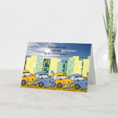 Elektrische auto's die de Kaart van Birthday oplad (Voorkant)