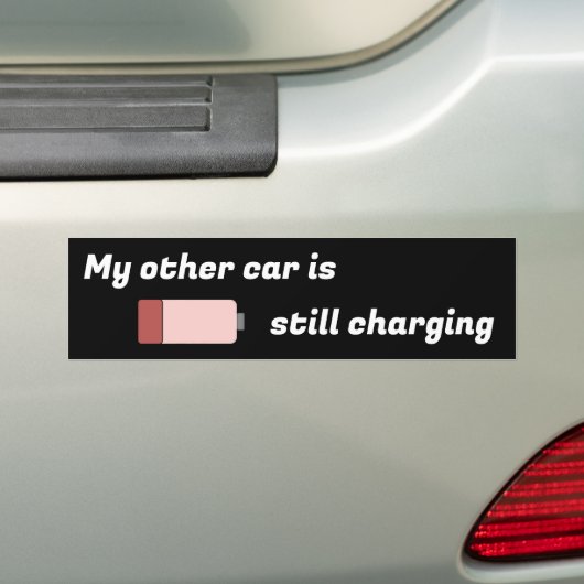 Elektrische auto's, meh! Bumpersticker (Op auto)