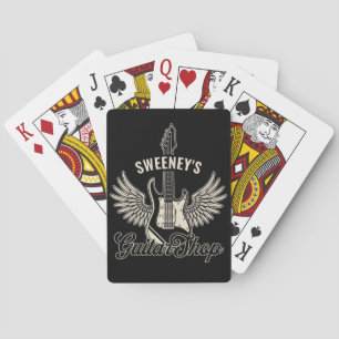 Elektrische Ax Wings ADD NAAM gitarist Guitar Shop Pokerkaarten