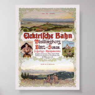 Elektrische Bahn Oostenrijk Vintage Poster 1902