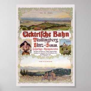Elektrische Bahn Oostenrijk Vintage Poster 1902