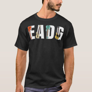 Elektrische Bas EADG Cool Gitaar Rock Muziekspeler T-shirt