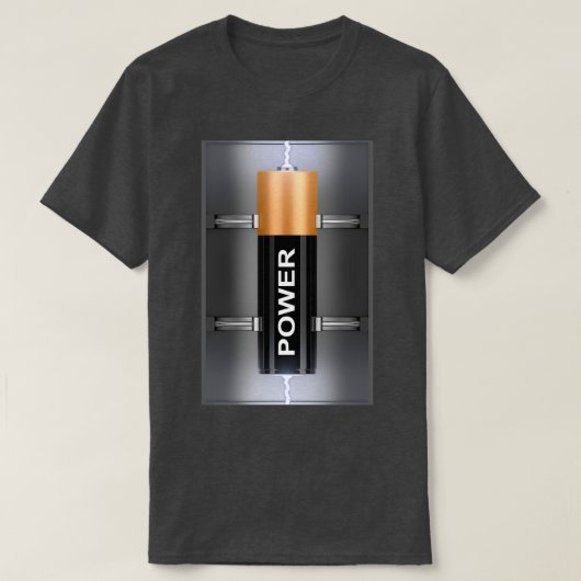Elektrische batterij t-shirt (Design voorkant)