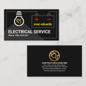 Elektrische batterijlamp visitekaartje (Voorkant / Achterkant)