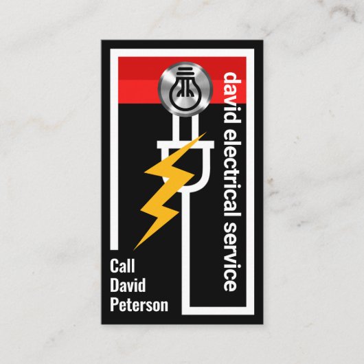 Elektrische bedrading Circuit Powers Bulb Visitekaartje (Voorkant)