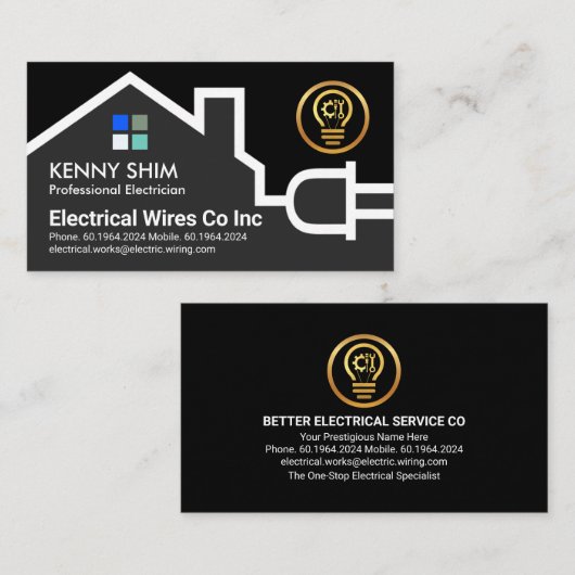 Elektrische bedrading Home Circuit Visitekaartje (Voorkant / Achterkant)