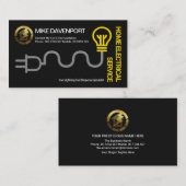 Elektrische bedrading met gele lamp visitekaartje (Voorkant / Achterkant)