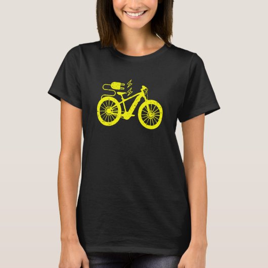 Elektrische Bike E Bike Ebike Bicycle Silhouette T-shirt (Voorkant)