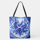 Elektrische Blau Bloemuitbarsting Tote Bag (Achterkant)