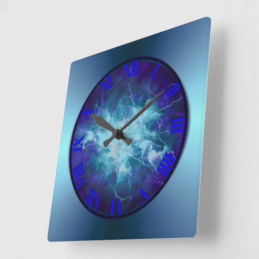 Elektrische blauw-blikmechanisme vierkante klok (Hoek)