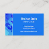 Elektrische Blauwe Camo; Zomerpalm Visitekaartje (Achterkant)