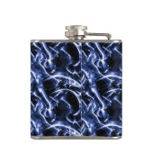 Elektrische Blauwe Chrome Schedel Flask Heupfles (Achterkant)