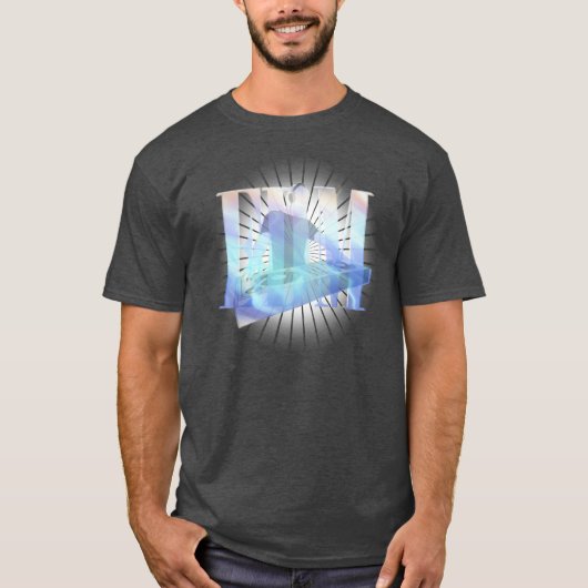 ELEKTRISCHE BLAUWE EDM T-SHIRT (Voorkant)