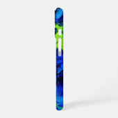Elektrische blauwe en groene streken _ iPhone case iPhone 16 Hoesje (Linkerkant)