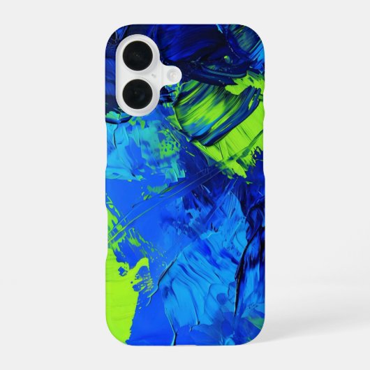 Elektrische blauwe en groene streken _ iPhone case iPhone 16 Hoesje (Achterkant)