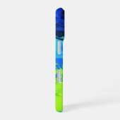 Elektrische blauwe en groene streken _ iPhone case iPhone 16 Hoesje (Rechterkant)