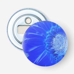 elektrische blauwe gerbera button flesopener
