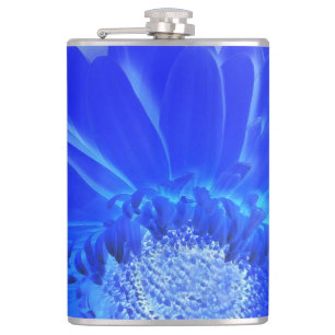 elektrische blauwe gerbera heupfles
