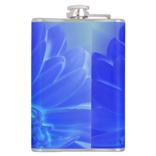 elektrische blauwe gerbera heupfles (Achterkant)