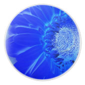 elektrische blauwe gerbera keramische knop (Voorkant)