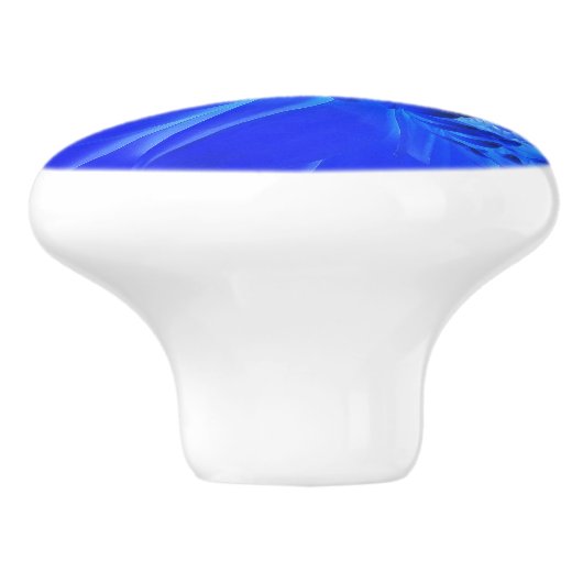 elektrische blauwe gerbera keramische knop (Zijkant)