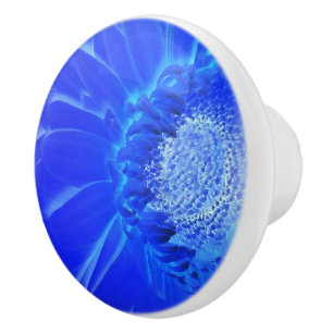 elektrische blauwe gerbera keramische knop