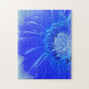 elektrische blauwe gerbera legpuzzel