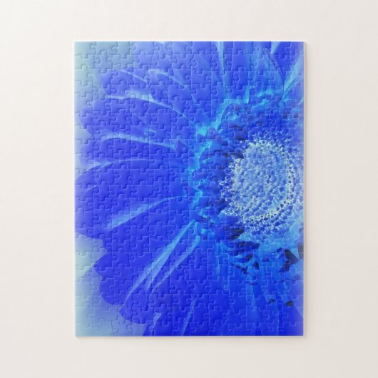 elektrische blauwe gerbera legpuzzel (Verticaal)