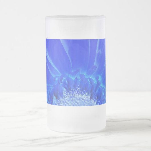 elektrische blauwe gerbera matglas bierpul (Center)