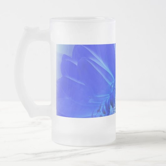 elektrische blauwe gerbera matglas bierpul (Links)