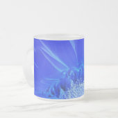 elektrische blauwe gerbera matglas koffiemok (Voorkant links)
